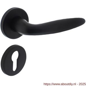Intersteel 0199 deurkruk Sigaar op rozet verdekt diameter 49x7 mm en cilinderrozetten zwart - A26010625 - afbeelding 1