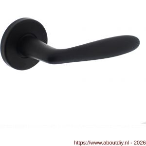 Intersteel 0200 deurkruk gatdeel rechts Phobos op rozet verdekt diameter 49x7 mm zwart - A26007423 - afbeelding 1