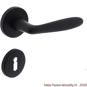 Intersteel 0200 deurkruk Phobos op rozet verdekt diameter 49x7 mm en sleutelrozetten zwart - A26008177 - afbeelding 1