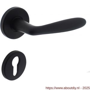 Intersteel 0200 deurkruk Phobos op rozet verdekt diameter 49x7 mm en cilinderrozetten zwart - A26008178 - afbeelding 1