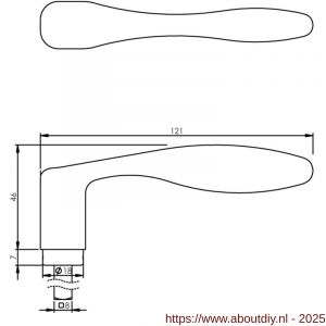 Intersteel 0201 deurkruk Banaan zwart - A26001883 - afbeelding 2