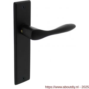 Intersteel Living 0201 deurkruk Banaan met schild rechthoekig 181x41 mm blind zwart - A26008181 - afbeelding 1