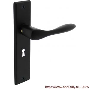 Intersteel Living 0201 deurkruk Banaan met schild rechthoekig 181x41 mm sleutelgat 56 mm zwart - A26008182 - afbeelding 1