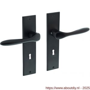 Intersteel 0201 deurkruk Banaan met schild rechthoekig 181x41 mm sleutelgat 72 mm zwart - A26009146 - afbeelding 1