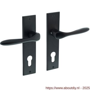Intersteel 0201 deurkruk Banaan met schild rechthoekig 181x41 mm profielcilindergat 72 mm zwart - A26009147 - afbeelding 1