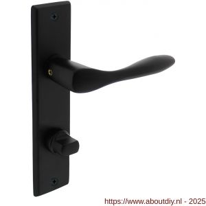 Intersteel Living 0201 deurkruk Banaan met schild rechthoekig 181x41 mm WC 63/8 mm zwart - A26008183 - afbeelding 1