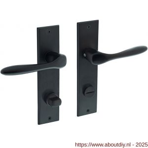 Intersteel 0201 deurkruk Banaan met schild rechthoekig 181x41 mm WC 78/8 mm zwart - A26009148 - afbeelding 1