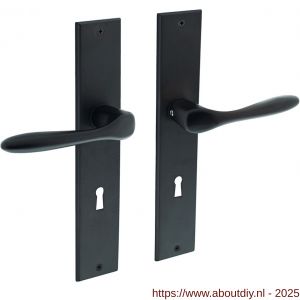 Intersteel 0211 deurkruk Banaan met schild rechthoekig 236x44 mm sleutelgat 72 mm zwart - A26009149 - afbeelding 1