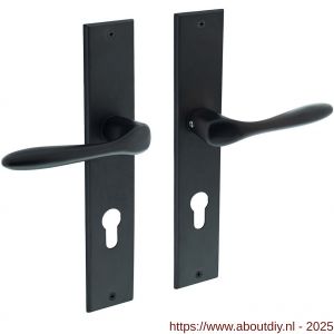 Intersteel 0211 deurkruk Banaan met schild rechthoekig 236x44 mm profielcilindergat 72 mm zwart - A26009150 - afbeelding 1