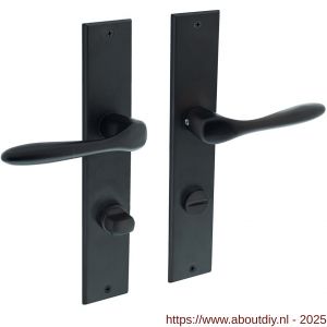 Intersteel 0211 deurkruk Banaan met schild rechthoekig 236x44 mm WC 78/8 mm zwart - A26009151 - afbeelding 1