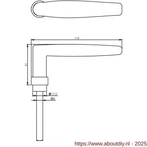 Intersteel 0225 deurkruk Sophie zwart - A26001884 - afbeelding 2