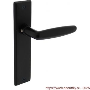Intersteel Living 0225 deurkruk Sophie met schild rechthoekig 181x41 mm blind zwart - A26008185 - afbeelding 1