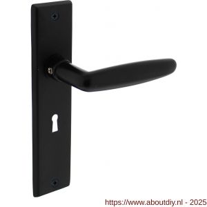Intersteel Living 0225 deurkruk Sophie met schild rechthoekig 181x41 mm sleutelgat 56 mm zwart - A26008186 - afbeelding 1