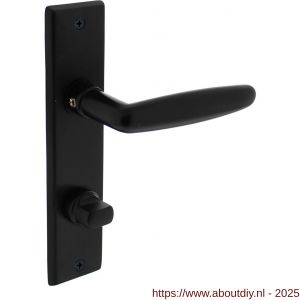 Intersteel Living 0225 deurkruk Sophie met schild rechthoekig 181x41 mm WC 63/8 mm zwart - A26008187 - afbeelding 1
