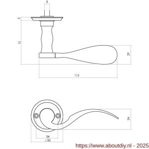 Intersteel Living 0292 deurkruk Lepel met rozet diameter 50x5 mm zwart - A26008188 - afbeelding 2