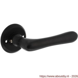 Intersteel 0445 deurkruk gatdeel Trento met rozet diameter 50x5 mm zwart - A26010241 - afbeelding 1