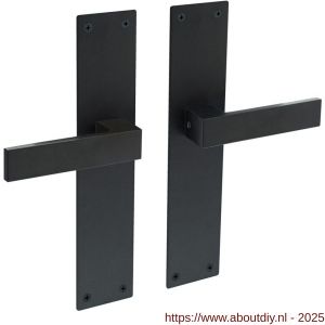 Intersteel Living 0571 deurkruk Amsterdam met schild rechthoekig 250x55x2 mm blind structuur zwart - A26008200 - afbeelding 1