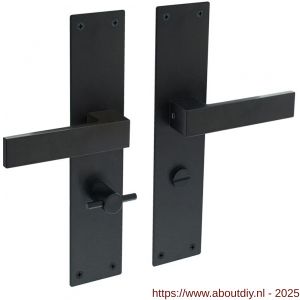 Intersteel Living 0571 deurkruk Amsterdam met schild rechthoekig 250x55x2 mm WC 63/8 mm structuur zwart - A26008205 - afbeelding 1