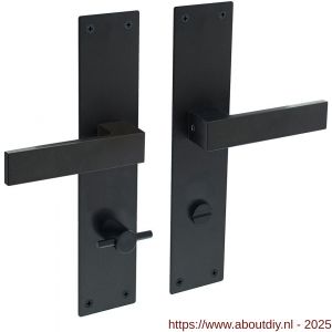 Intersteel 0571 deurkruk Amsterdam met schild rechthoekig 250x55x2 mm WC 78/8 mm structuur zwart - A26008206 - afbeelding 1