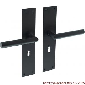 Intersteel Living 0583 deurkruk Jura met schild rechthoekig 250x55x2 mm sleutelgat 56 mm structuur zwart - A26008208 - afbeelding 1