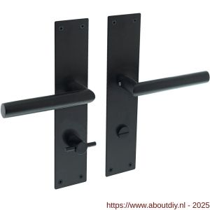 Intersteel 0583 deurkruk Jura met schild rechthoekig 250x55x2 mm WC 78/8 mm structuur zwart - A26008213 - afbeelding 1