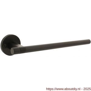 Intersteel 0718 deurkruk Shiraat by Grand en Johnson op rozet éénzijdig verdekt links diameter 55x8 mm PVD zwart - A26011174 - afbeelding 1