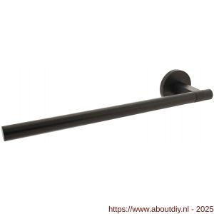 Intersteel 0719 deurkruk gatdeel links Shiraat by Grand en Johnson op rozet verdekt diameter 55x8 mm PVD zwart - A26011289 - afbeelding 1