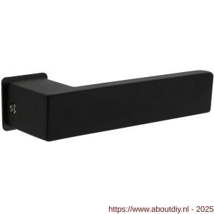 Intersteel 0922 deurkruk gatdeel Amsterdam met rozet zelfklevend 30x30x3 mm structuur zwart - A26010253 - afbeelding 1