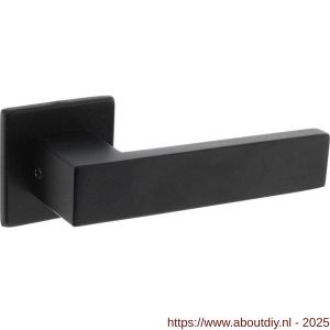 Intersteel Living 0923 deurkruk Amsterdam met rozet verdekt 50x50x5 mm met nokken structuur zwart - A26011022 - afbeelding 1