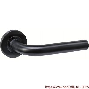 Intersteel 1022 deurkruk gatdeel rechts Q 02 op rozet verdekt diameter 52x6 mm PVD zwart - A26011240 - afbeelding 1