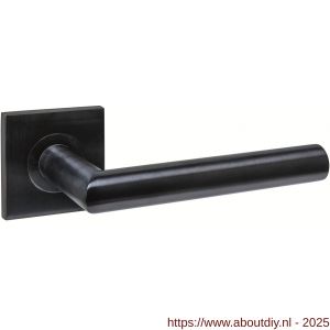 Intersteel 1034 deurkruk gatdeel rechts Q 04 op rozet verdekt 53x53x6 mm PVD zwart - A26011244 - afbeelding 1