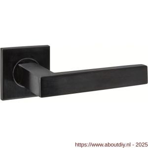 Intersteel 1035 deurkruk gatdeel rechts Q 05 op rozet verdekt 53x53x6 mm PVD zwart - A26011246 - afbeelding 1