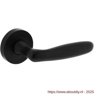 Intersteel 1692 deurkruk gatdeel rechts Bjorn op rozet verdekt diameter 52x10 mm met nokken zwart - A26008231 - afbeelding 1
