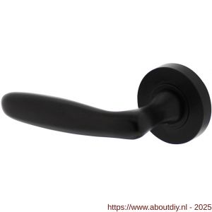 Intersteel 1692 deurkruk gatdeel links Bjorn op rozet verdekt diameter 52x10 mm met nokken zwart - A26008232 - afbeelding 1