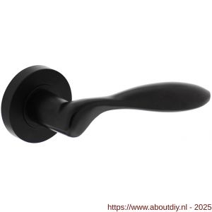 Intersteel 1695 deurkruk gatdeel rechts George op rozet verdekt diameter 52x10 mm met nokken zwart - A26008242 - afbeelding 1