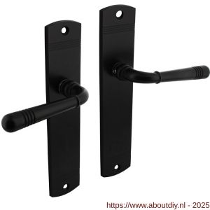 Intersteel Living 1705 deurkruk Helena op schild afgerond 235x45 mm blind zwart - A26011028 - afbeelding 1