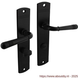 Intersteel Living 1705 deurkruk Helena op schild afgerond 235x45 mm WC 63/8 mm zwart - A26011031 - afbeelding 1