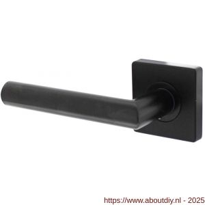 Intersteel 1707 deurkruk gatdeel links Bastian op rozet 55x55x10 mm met nokken zwart - A26009158 - afbeelding 1