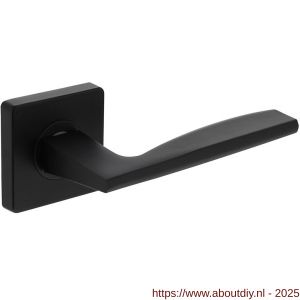 Intersteel 1710 deurkruk gatdeel links Apollo op rozet verdekt 55x55x10 mm met nokken zwart - A26007020 - afbeelding 1