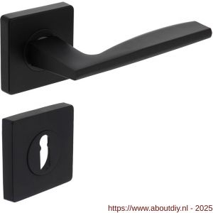 Intersteel 1710 deurkruk Apollo op rozet verdekt 55x55x10 mm met nokken en sleutelrozetten zwart - A26008249 - afbeelding 1