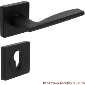 Intersteel 1710 deurkruk Apollo op rozet verdekt 55x55x10 mm met nokken en cilinderrozetten zwart - A26008250 - afbeelding 1