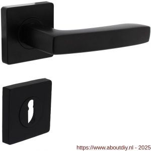 Intersteel 1712 deurkruk Minos op rozet verdekt 55x55x10 mm met nokken en sleutelrozetten zwart - A26008253 - afbeelding 1