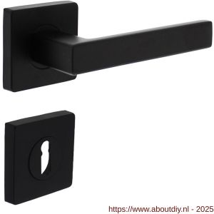 Intersteel 1713 deurkruk Hera op rozet verdekt 55x55x10 mm met nokken en sleutelrozetten zwart - A26008257 - afbeelding 1