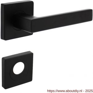 Intersteel 1713 deurkruk Hera op rozet verdekt 55x55x10 mm met nokken en rondcilinderrozetten zwart - A26010264 - afbeelding 1