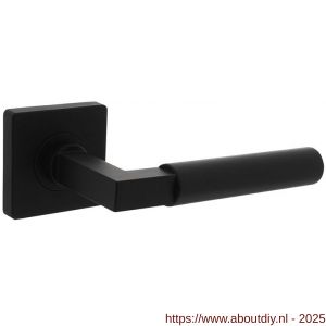 Intersteel Living 1741 deurkruk Baustil op rozet verdekt 55x55x10 mm met nokken zwart - A26010266 - afbeelding 1