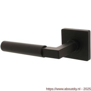 Intersteel 1741 deurkruk gatdeel links Baustil op rozet verdekt 55x55x10 mm met nokken zwart - A26010268 - afbeelding 1