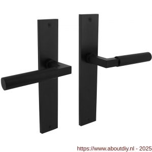 Intersteel Living 1742 deurkruk Baustil op schild rechthoekig 245x45 mm blind zwart - A26010274 - afbeelding 1