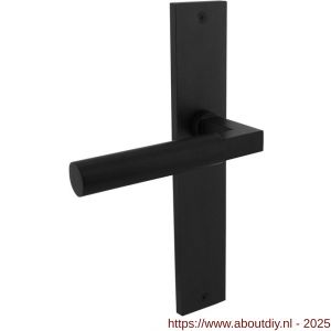Intersteel 1742 deurkruk gatdeel rechts Baustil op schild rechthoekig 245x45 mm blind zwart - A26010275 - afbeelding 1