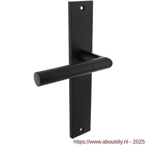 Intersteel 1743 deurkruk gatdeel rechts Bastian op schild rechthoekig 245x45 mm blind zwart - A26010288 - afbeelding 1
