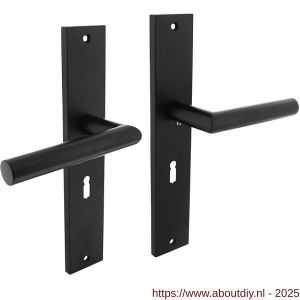 Intersteel Living 1743 deurkruk Bastian op schild rechthoekig 245x45 mm sleutelgat 56 mm zwart - A26010289 - afbeelding 1